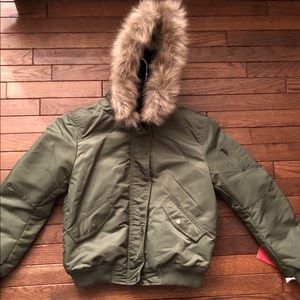 Brand new green puffy jacket